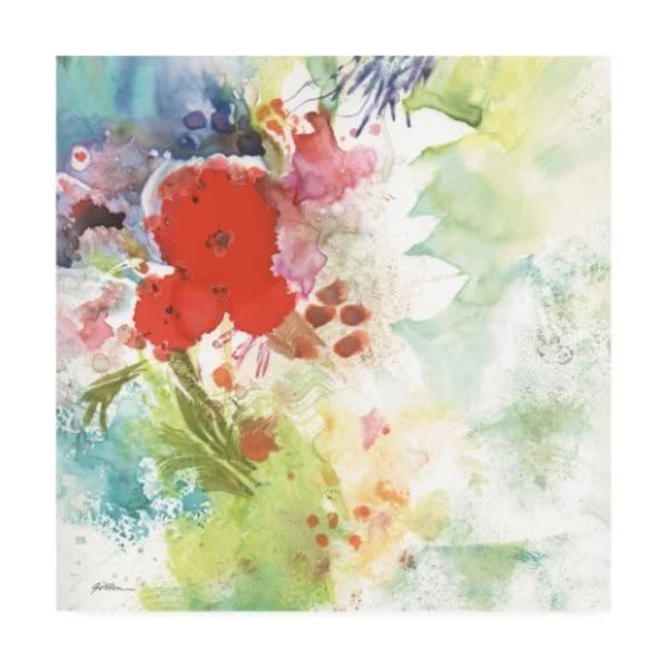 Sheila Golden 'Red Burst 2' Canvas Art, 18x18, Trademark Fine Art, Mfr#: SG08797-C1818GG
